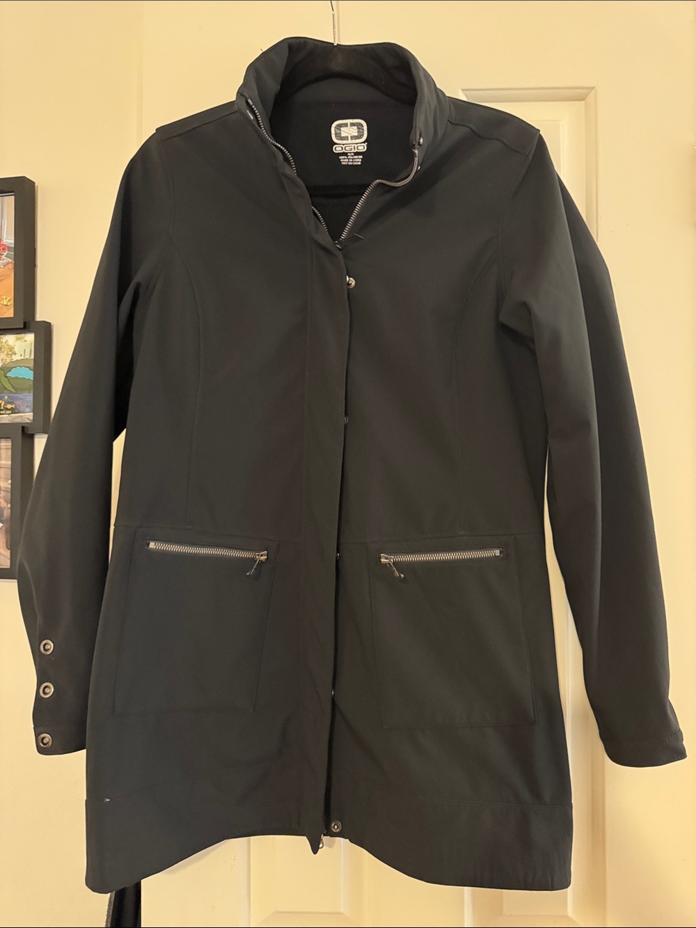 OGIO Black Women's Trench Coat with Zip Pockets
